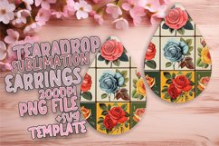 Dynamic Flower Pattern PNG Teardrop Earring Design Sublime Product Image 1