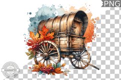 Fall Wagon Garden Sublimation - Fall Clipart PNG Design Product Image 1