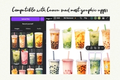 Boba Tea Clipart Bubble Tea Watercolor Product Image 9