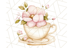Pastel Tea Clip Art PNG with Sweets and Floral Accents Png Product Image 4
