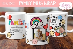 Family Photo Mug template sublimation PNG, customizable mug Product Image 2