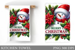 Snowman Kitchen Towel Design. Christmas Kitchen Towel Product Image 1