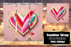 20oz Tumbler Template for Gifts , Heart Product Image 1