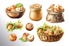 Huzelnuts. Hand drawn watercolor collection Product Image 17
