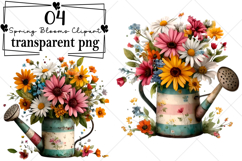 Spring Blooms Clipart Watercolor PNG Product Image 1