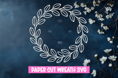 Paper cut floral wreath SVG for paper cutting Product Image 1