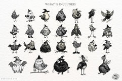 Goth Creepy Birds Clipart Product Image 4