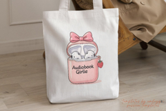 AudioBook Girlie PNG | Cute Book Lover Listening Clipart Product Image 3