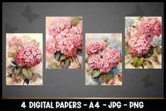 4 Vintage Floral Digital Papers I Junk Journal Page Product Image 2