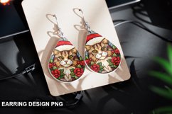 Stained Glass Christmas Cat Earring Design Product Image 1
