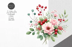 Flowers clipart, Berries clipart, Flowers sublimation Product Image 1