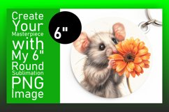 Adorable Mouse and Flowers Round Design PNG Product Image 1