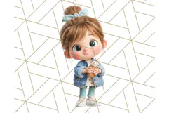 Kawaii City Girl PNG Clipart, Soft Dreamy Style Clip Art Product Image 4