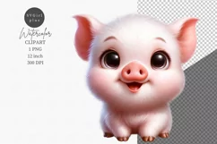 Farm animals clipart, Piglet clipart, Cute animals Product Image 1