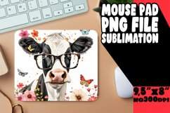 Vibrant Watercolor Cow Mouse Pad - Lively Farm Decor Product Image 1