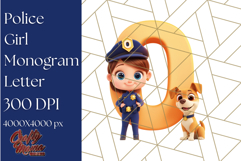 Police Officer Girl Letter O Clipart | Policewoman Alphabet Product Image 1