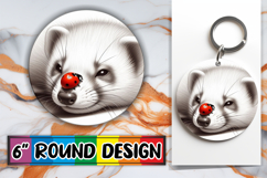 Bright Ornaments Round Sublimation PNG, Cute Animals Product Image 1