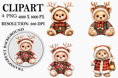 Whimsical Bear Clipart Watercolor PNG Product Image 1