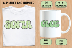 Stripes Alphabet Letters &amp; Numbers Clipart PNG 300DI Product Image 6