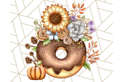 Fall Donut Clipart PNG, Autumn Donuts With Pumpkins Product Image 4