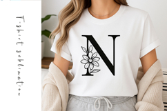 Alphabet, Letters, Monogram, Black flowers Product Image 1