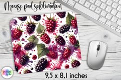 Mulberries Mouse Pad, Tropical Summer Berries Sublimation Product Image 1