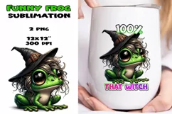 Funny frog PNG, funny quote PNG, Sublimation design. Product Image 1