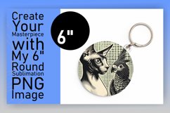 Charming Cat Sublimation: Keychain &amp; Coaster Product Image 1