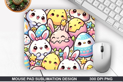 Bunny Mouse Pad Sublimation, Easter Bunny Mouse Pad PNG Product Image 1