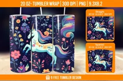 Unicorn Milkyway Tumbler Wrap Designs, Sublimation Wrap Product Image 1