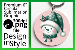Cute Round Design Car Coaster PNG , Snowman Product Image 1