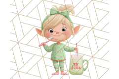 Santa’s Pajama Day Clipart, Cute Christmas Bedtime PNG Product Image 4