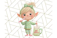 Santa’s Pajama Day Clipart, Cute Christmas Bedtime PNG Product Image 4