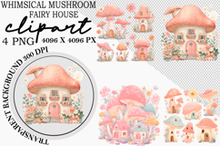 Whimsical Mushroom Fairy House Clipart Product Image 1