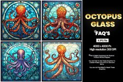 Octopus Stained Glass Square Coaster - 4 Variation Product Image 2