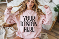Christmas Gildan 18000 Light Pink Crewneck Sweatshirt Mockup Product Image 1