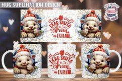 Christmas Mug Wrap Sublimation Funny Quote 3D Wall Animal Product Image 1