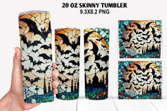 Bats Skinny Tumbler 20oz Wrap Design, Halloween Tumbler PNG Product Image 1