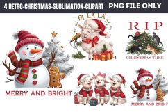 Seasons Squeakings! Retro Christmas Clipart PNG Product Image 1