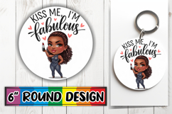 Whimsical Keychain Circle Sublimation, Love Woman Product Image 1