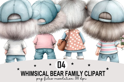 Whimsical Bear Family Clipart Watercolor Clipart png Product Image 1