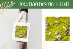 Cartoon Birds Tote Bag, Floral Tote Bag Design, Birds PNG Product Image 1