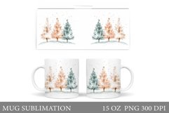 Christmas Tree Mug Design. Christmas Tree Mug Sublimation Product Image 1
