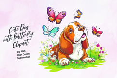 Cute dog with butterfly clipart Product Image 1