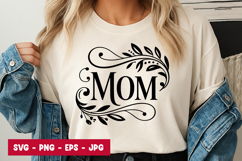 Mom Floral Typography SVG PNG Product Image 1