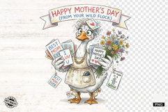 Quirky Whimsical Goose Mom PNG - Mothers Day Clipart Product Image 1