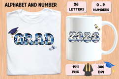 Graduation Alphabet png clipart, graduation letters doodle Product Image 6