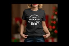 Bella Canvas female t-shirt mock-up BLACK Product Image 1