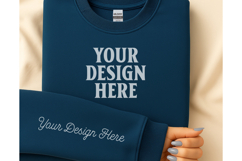Gildan 18000 Legion Blue Sleeve Mockup Product Image 1