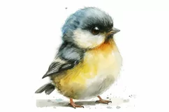 Cute Goldfinch bird Bird Baby Watercolor Handmade illustrati Product Image 3